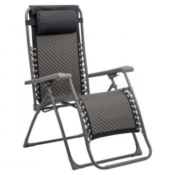 Șezlong de grădină DELUX rattan gri